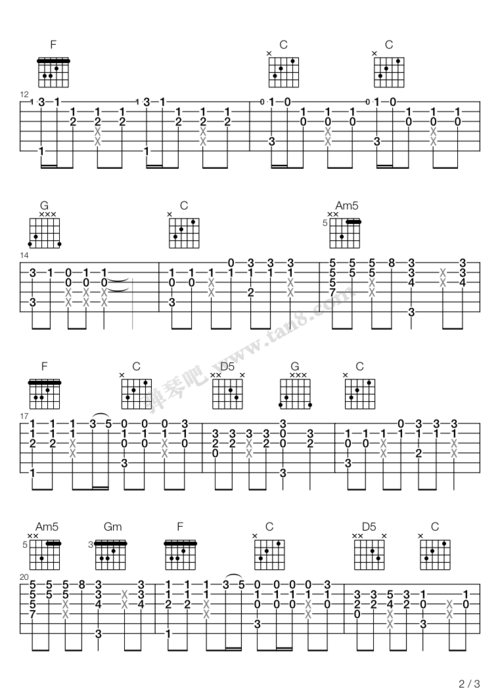 吉他谱 - 小毛驴