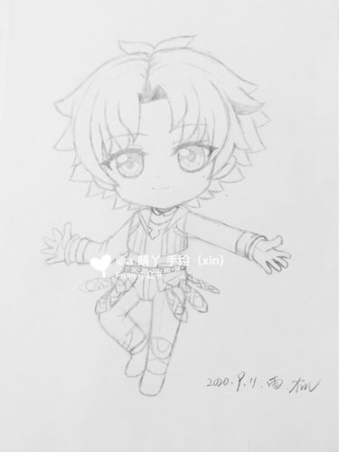 斗罗大陆唐三小舞简笔手绘画可爱线稿临摹画_绘画_手绘_简笔画_迷你