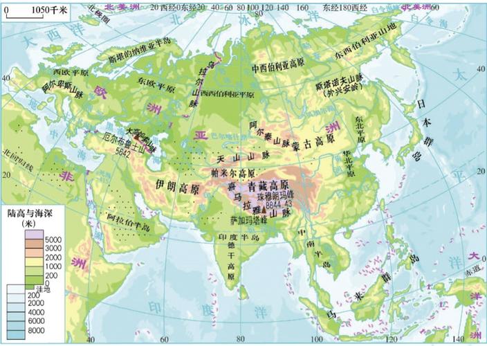 2,运用地图和图表,学会描述亚洲地形,地势和河流分布的特点.