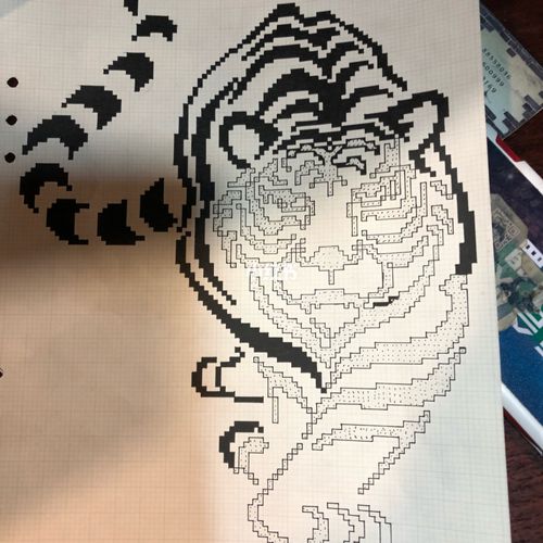 像素画网格本22mm老虎