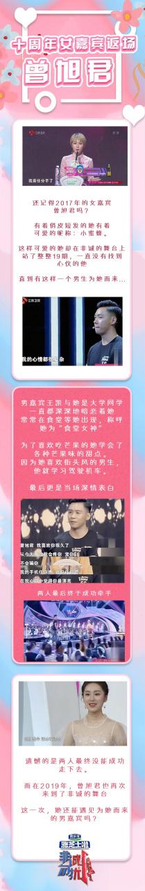 女嘉宾曾旭君以前有着一头俏皮可爱的短发,最终一位