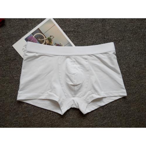 男棉平角内裤立体高弹大码四角短裤性感底裤白色