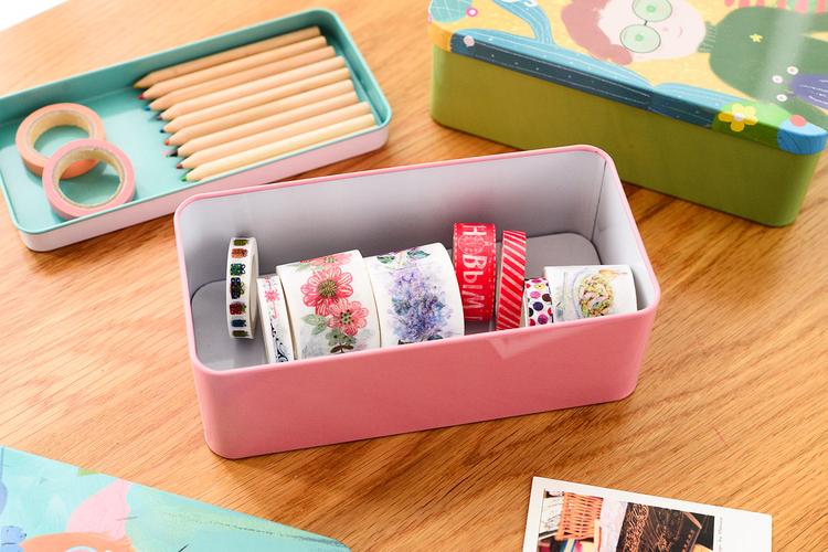 九骊文具批发 双层收纳铁盒 收纳盒 置物盒 桌面收纳盒