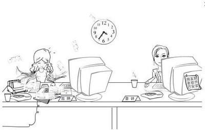 财务工作的女生简笔画