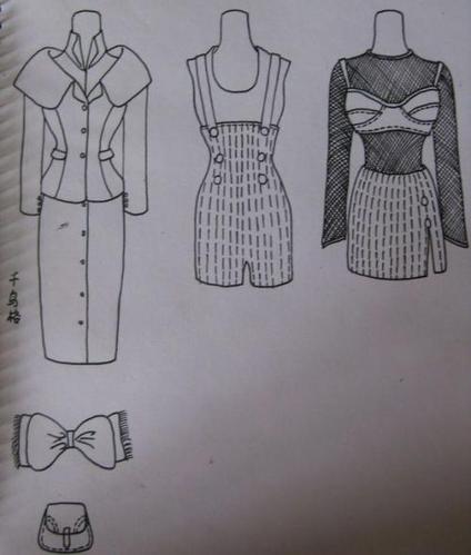 服装图自己画了一些芭比的服装款式图