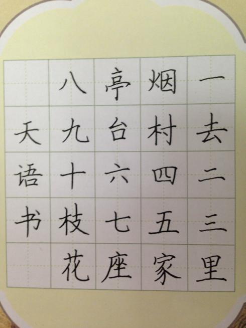 (带拼音抽查听写)  2,书写《一去二三里》,今天发给大家一张书写纸,请