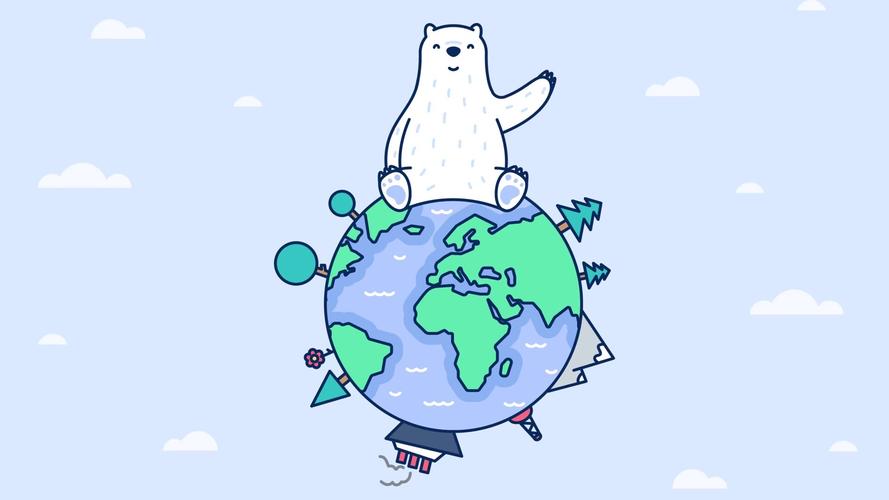 卡通北极熊爱地球mac高清壁纸