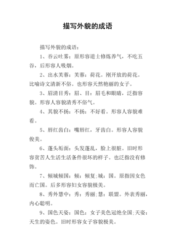 描写外貌的成语.docx