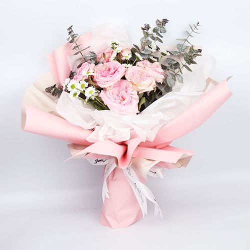 鲜花款花束材料包diy制作鲜花花束包装纸丝带材料套餐