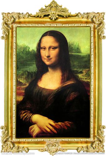 金属画框蒙娜丽莎高清画像图片