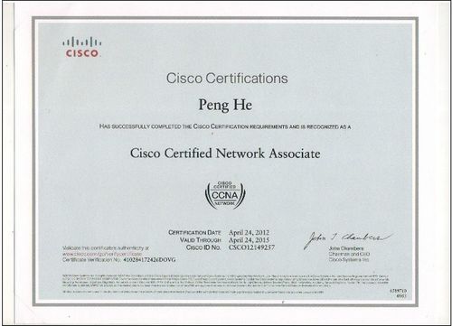 ccna 学员证书展示