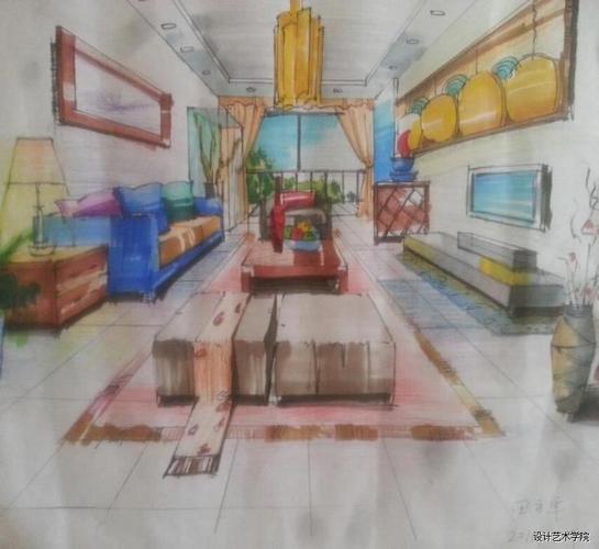 装饰1407 田方卓 客厅手绘