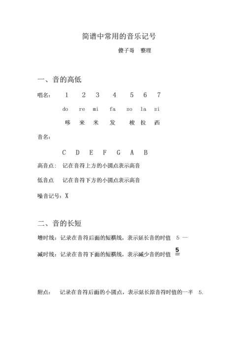 浅析简谱中常用的音乐记号.doc