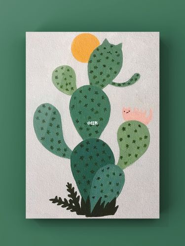 丙烯画|ins风装饰画|颜色77步骤_丙烯画_装饰画_ins