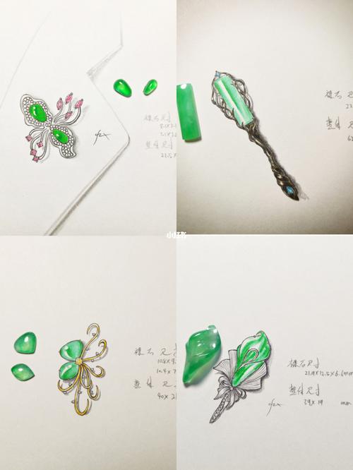 珠宝设计镶嵌|翡翠胸针款式分享_胸针_珠宝_珠宝设计