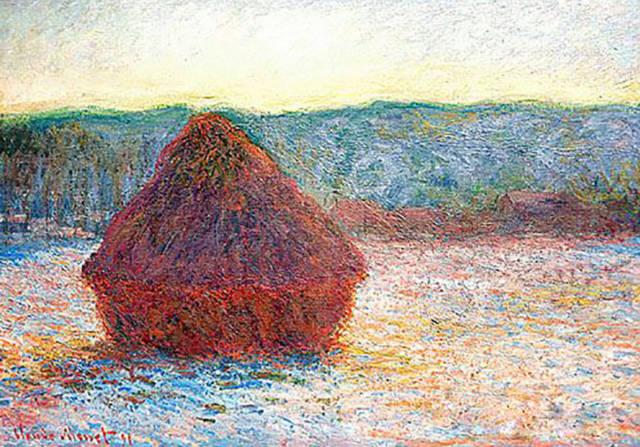 印象派莫奈画作,13张干草堆系列,均有签名,朴品文化,画家画作