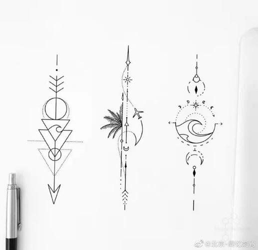 今日纹身图案分享  简约线条纹身图案分享  这样的线条你喜欢吗?