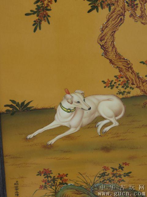 郎世宁十犬图瓷板画