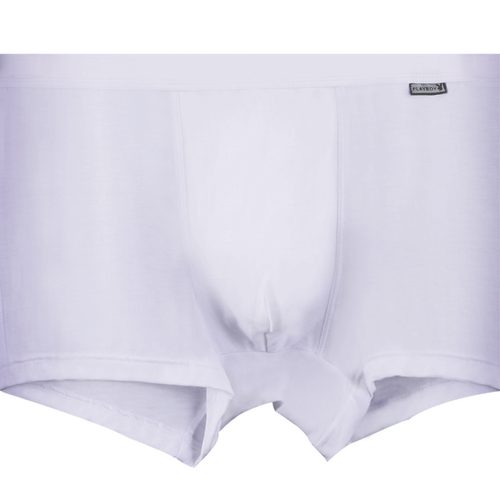 花花公子白色内裤男士平角裤冰丝透气纯棉短裤头四角裤衩青年男生