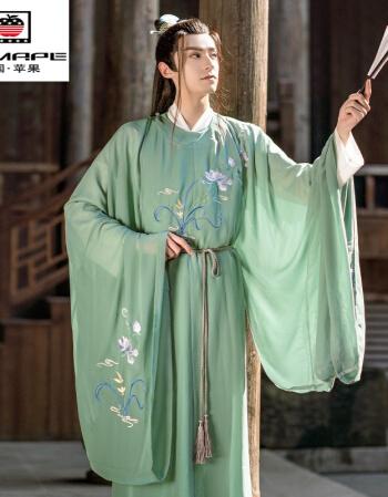 aemape美国苹果中国风宋制汉服男古风圆领袍男士仙气古装唐朝男装春