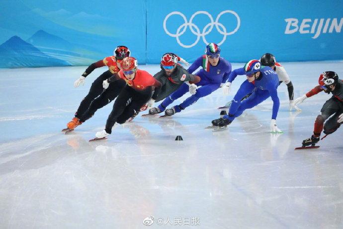【#中国队晋级短道速滑男子5000米接力决赛#】北京冬奥会短道速滑男子