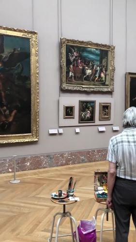 ae模板法国卢浮宫油画大师绘画画展