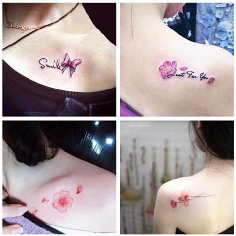 纹身贴防水女持久个性英文字母彼岸花仿真可爱小清新