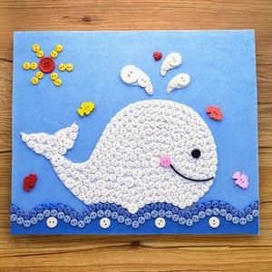 小学生儿童纽扣手工作业diy材料包幼儿园亲子制作粘贴画
