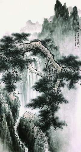 著名画家童治军松画赏析