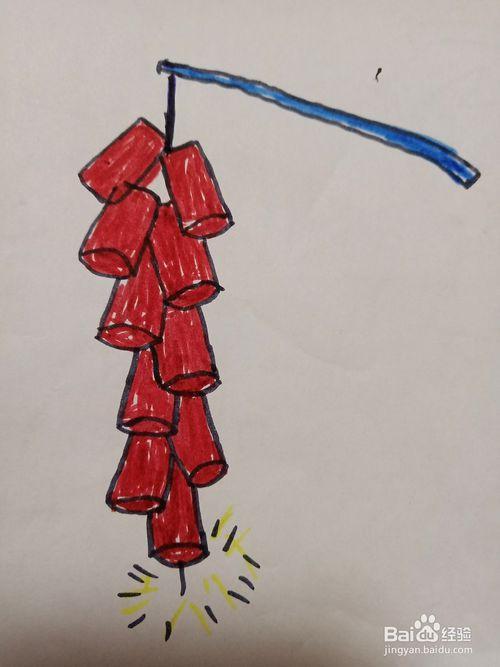 鞭炮的简笔画法?