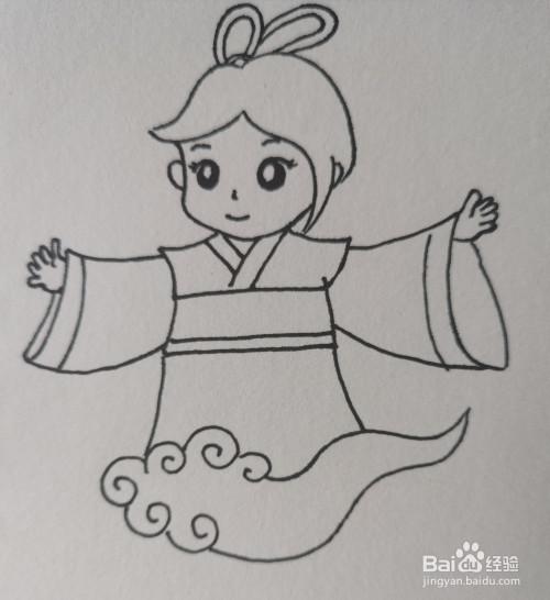 怎样画简笔画——嫦娥