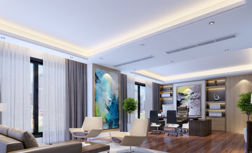 400平米办公室天花吊顶装修效果图