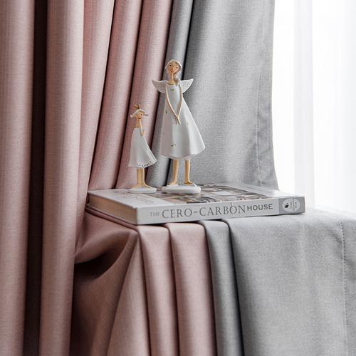 现代简约纯色拼接窗帘布流光溢彩水晶亮三条遮光加厚家装工程窗帘