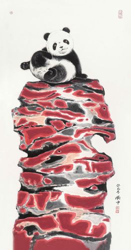中国画收藏,熊猫画家,画家刘中