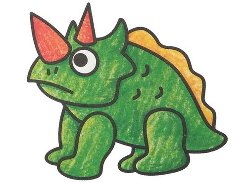 庞大的恐龙儿童画图片_恐龙儿童绘画作品图集 恐龙简笔画