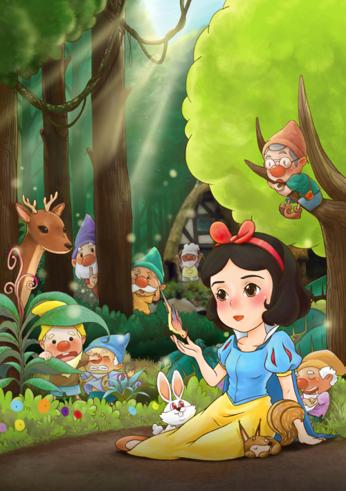 儿童剧海报-白雪公主|插画|商业插画|qinz - 原创作品 - 站酷 (zcool)