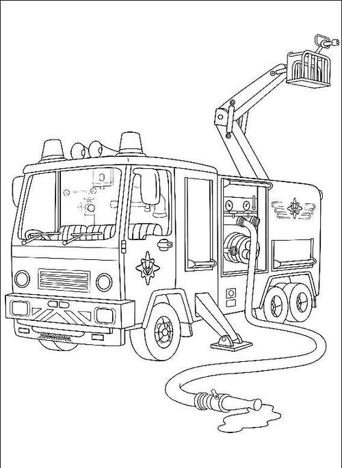 简单消防车简笔画