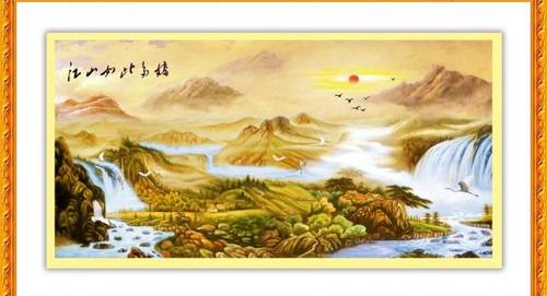 山河图 油画山水图片