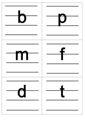 《小学汉语拼音字母表卡片(四线格版)》.doc