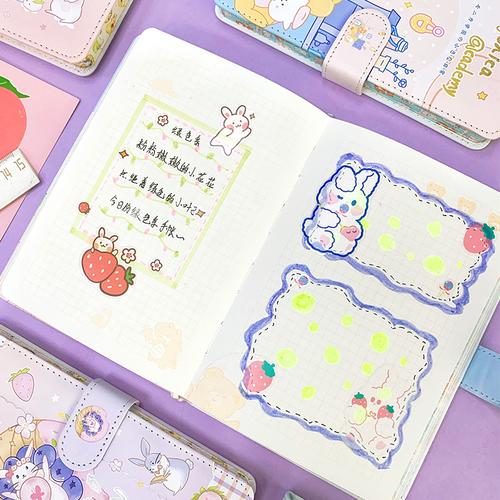 可爱超萌手帐本磁扣手账本子笔记本ins风少女心卡通皮面笔记本子