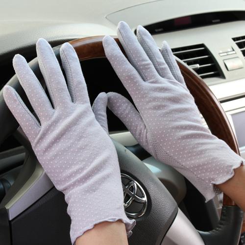 女士夏季短款骑车开车薄手套 夏天纯棉防紫外线防晒手套 女 薄款