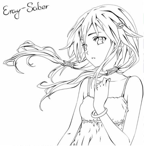 【黑白线稿】动漫人物线稿素材,绘画素材