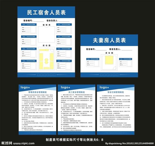 建筑工地民工宿舍职工宿舍制度牌设计图__广告设计