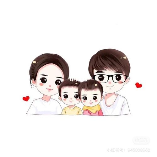 一家四口手绘全家福_全家福_手绘_幸福一家全家福_人文_绘画