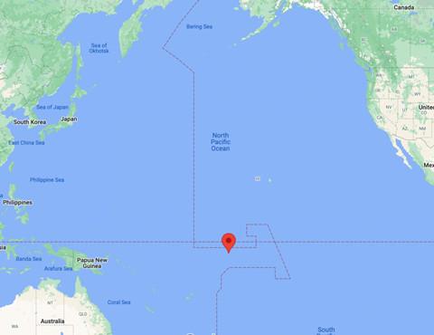 基里巴斯是南太平洋上的一个群岛国家,其地理位置在中国和美国本土
