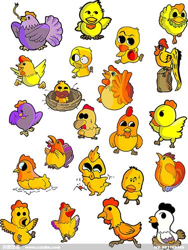 卡通小鸡[ai,矢量图]