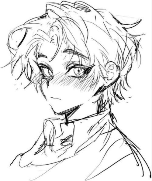 【素材】超酷的男生头像线稿临摹