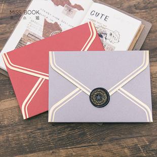 本小姐 精美烫金西式信封 贺卡礼物包装 复古文艺火漆信封套装q