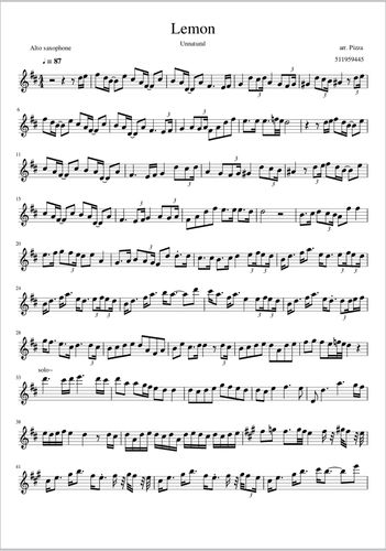 【萨克斯谱】lemon