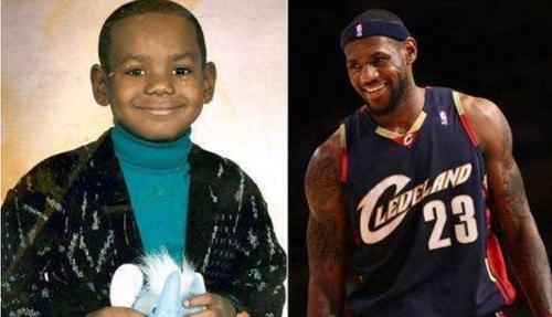 nba球星20张小时候的照片,科比真黑,勒布朗最可爱